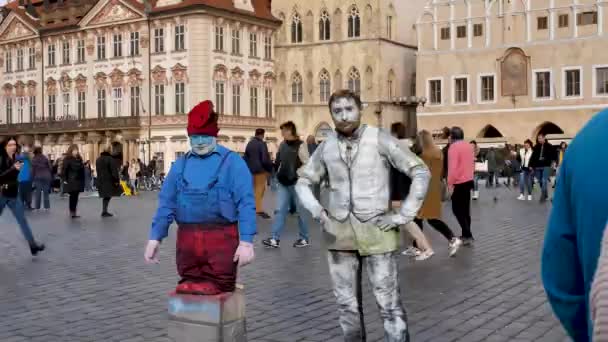 Spacery Wzdłuż Starej Pragi Architektura Sztuka Old Prague Czechy Listopada — Wideo stockowe