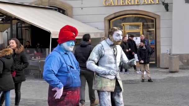 Spacery Wzdłuż Starej Pragi Architektura Sztuka Old Prague Czechy Listopada — Wideo stockowe