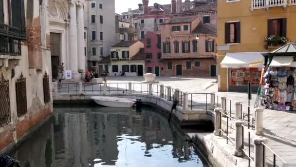 Promenera Gatorna Den Antika Staden Venedig Italien Venedig Italien September — Stockvideo