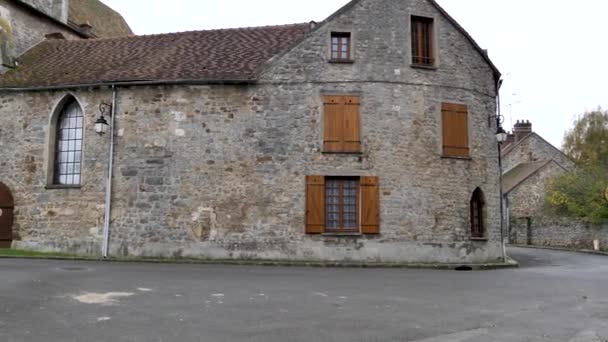 Saint Sulpice Favi Vecchia Chiesa Vicino Parigi Piccolo Villaggio Con — Video Stock