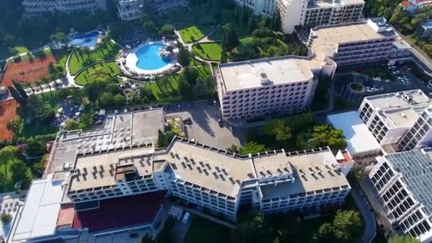 Budva Bird Eye View Becici Drone Takes Pictures Height Lens — Stock Video
