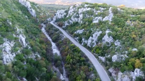 Canyon Del Fiume Moraca Montenegro Volo Uccello Drone Vola Tra — Video Stock