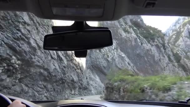 Canyon Weg Van Auto Canyon Van Rivier Tara Cliffs Uitsteken — Stockvideo