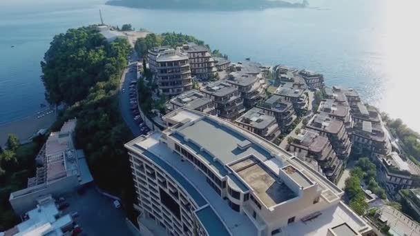 Budva Avec Une Vue Oiseau Becici Drone Prend Des Photos — Video