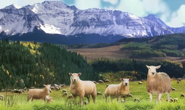 Moutons Dans Les Montagnes — Video