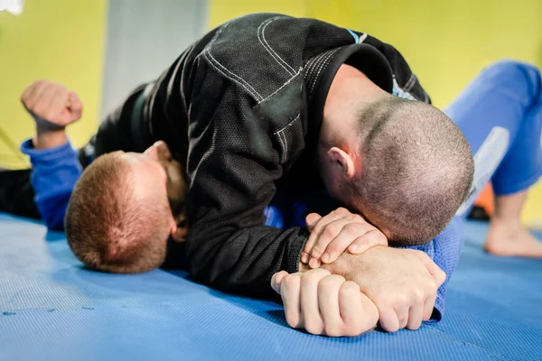 Brazilian Jiu Jitsu Bjj Jiujitsu Training Sparring Athlete Fighter Applying — Stock Photo, Image