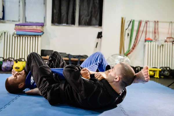 Brazilský Jiu Jitsu Bjj Jiujitsu Trénink Sportovní Bojovník Použití Arm — Stock fotografie