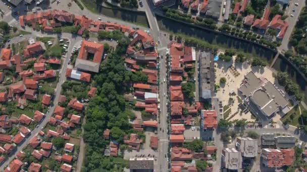 Lotu Ptaka Widok Miasto Knjazevac Serbia Latające Nad Centrum Miasta — Wideo stockowe