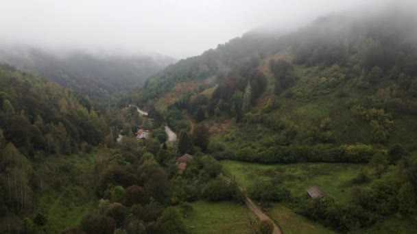 Stara Planina Serbien Vägen Till Old Mountain Turistmål Dimma Dag — Stockvideo