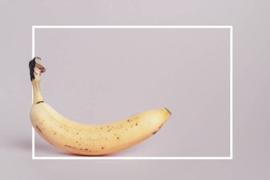 Metin için beyaz çerçeve ve boşluk ile arkaplanda rendelenmiş muz