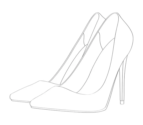 Black and White stiletto heels vector illustration — Stock Vector