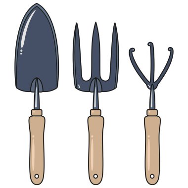 Bahçıvanlık Aletleri: Ekici, Trowel, Açık kahverengi saplı Ot Çatalı