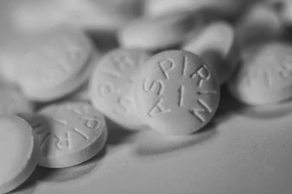 White Aspirin macro shot on white background Stock Image