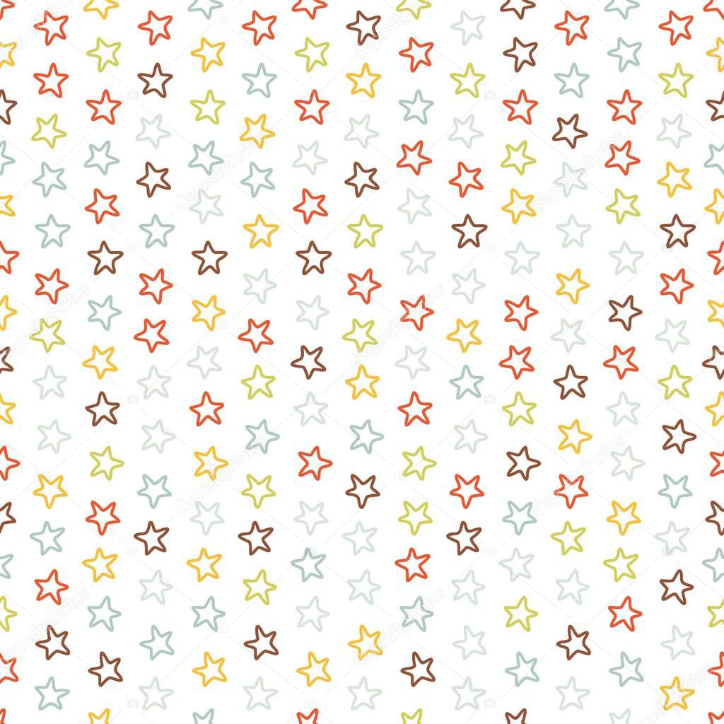 seamless vector pattern with contour colored stars of equal size on white background childish background for postcards wallpaper papers textiles bed linen tissue 1 1 premium vector in adobe illustrator ai wdrfree