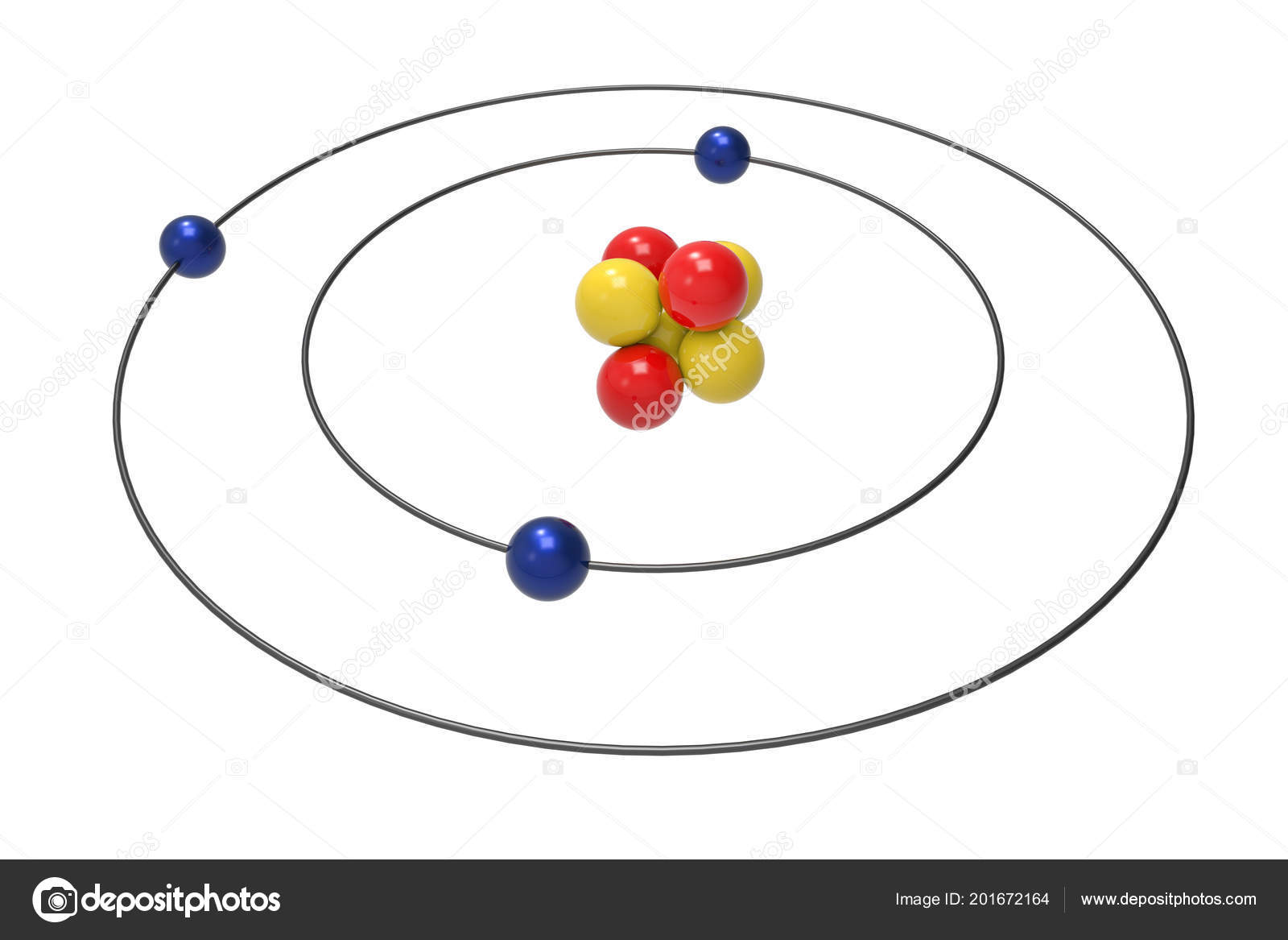 Bohr Model Lithium Atom Proton Neutron Electron Science Chemical Concept  Stock Photo by ©Ema88 201672164