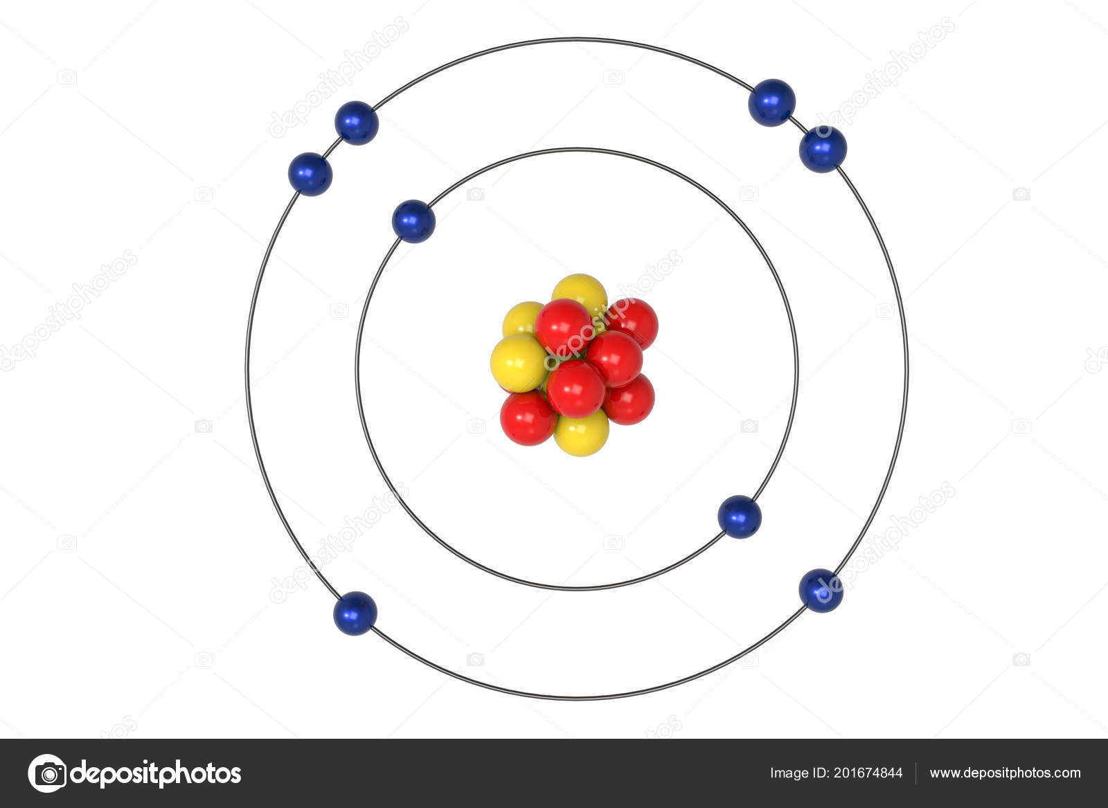 Oxygen Atom Bohr Model Proton Neutron Electron Illustration Stock Photo by  ©Ema88 201674844