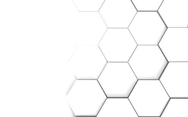 Superficie Blanca Futurista Hexagonal Abstracta Ilustración — Foto de Stock