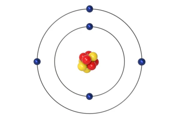 Boron Atom Bohr Model Proton Neutron Electron Illustration — Stock Photo, Image