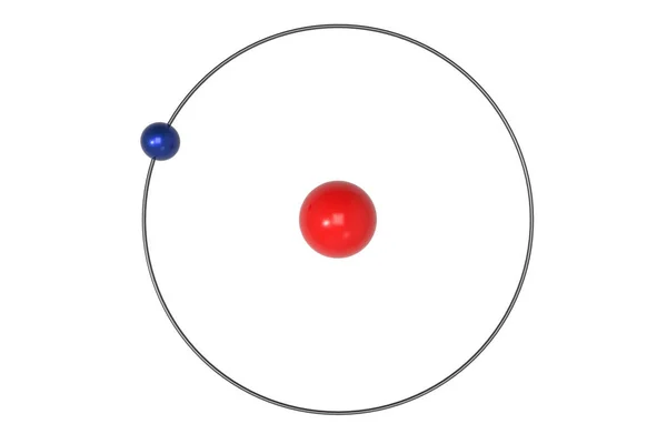 Hydrogen Atom Bohr Model Proton Electron Illustration — Stock Photo, Image