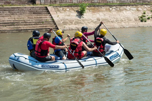 Nis Szerbia Május 2018 Ban Rafting Város Folyó Nisava Város — Stock Fotó