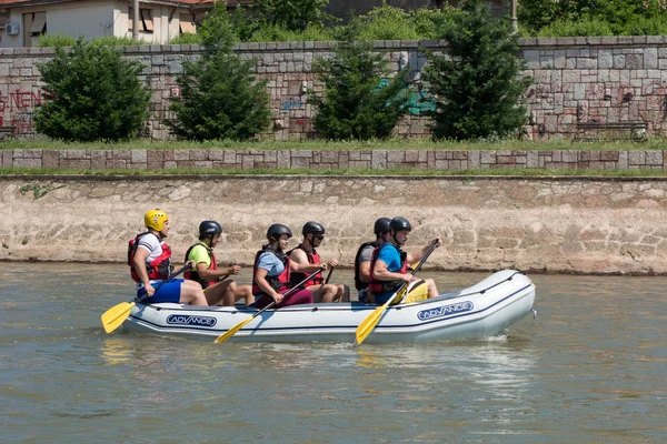 Nis Szerbia Május 2018 Rafting Sport Team Float Versenyen Folyó — Stock Fotó