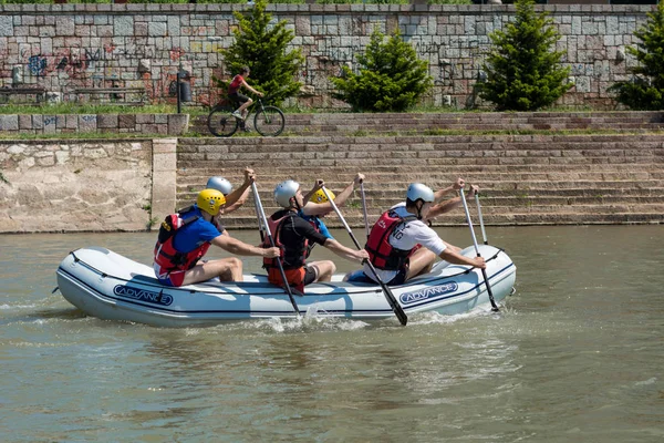 Nis Szerbia Május 2018 Ban Csoport Sport Team Float Rafting — Stock Fotó