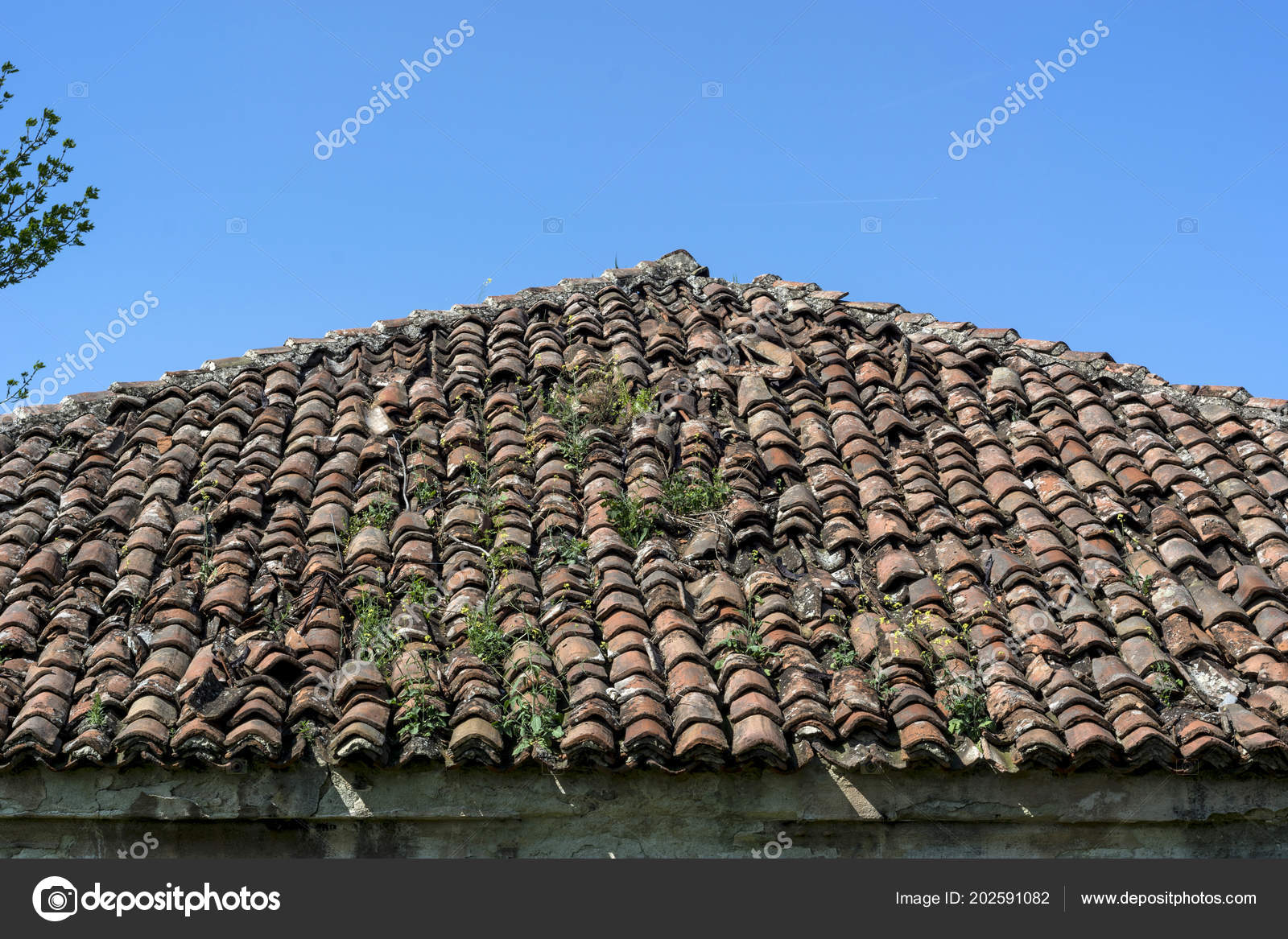 Very Old Red Tile Old Medieval House Roof Nature Close Stock Photo Image By C Ema