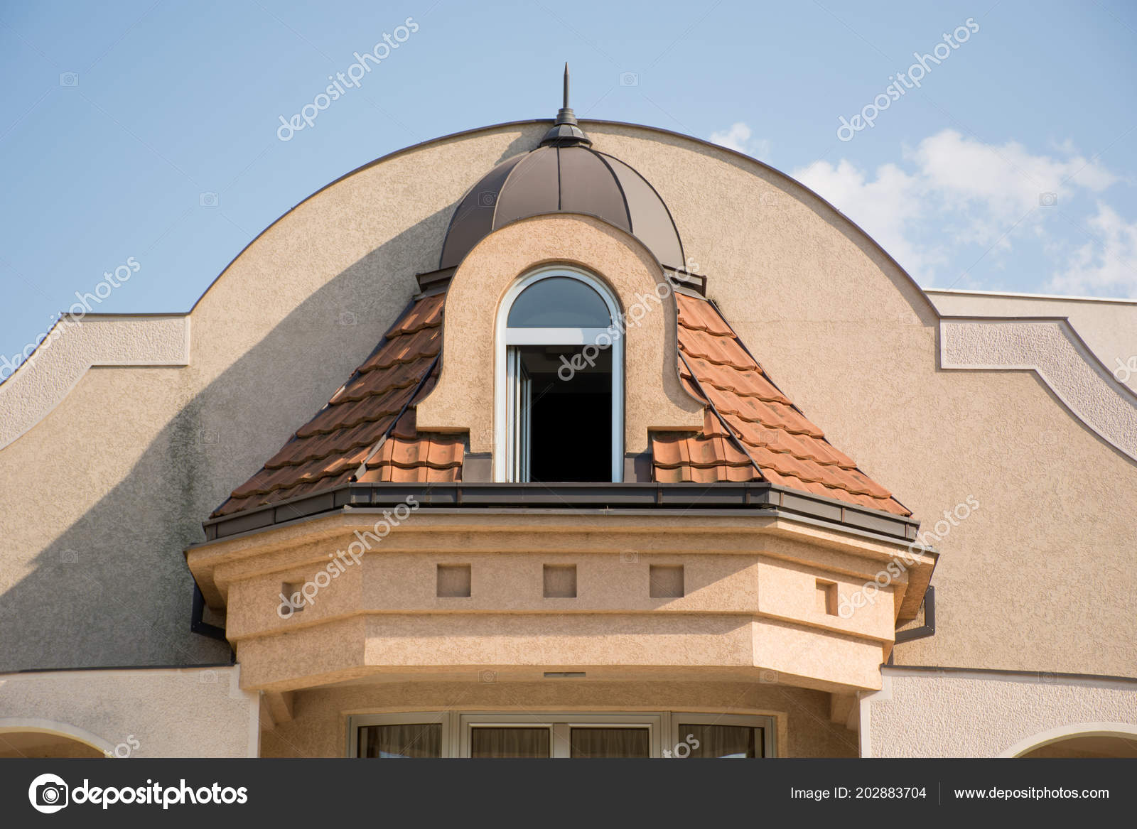 Vintage Dormer Window Roof House Retro Style Toned Facade