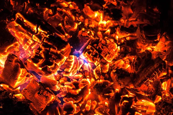 Wooden Embers Glowing Texture Photo — Stock Photo, Image