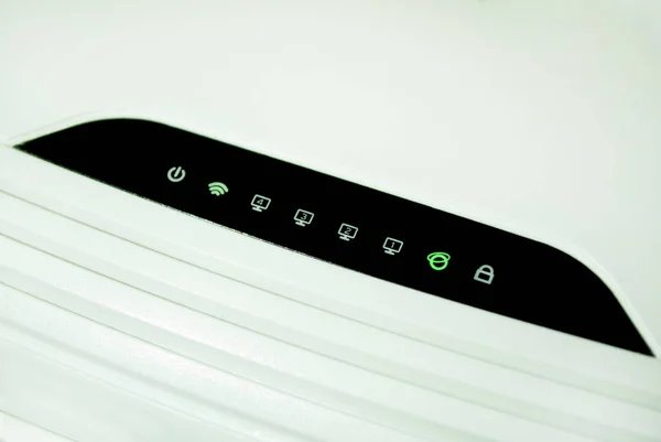 Wifi Router Led Indicador Señal Cerca Concepto Internet — Foto de Stock