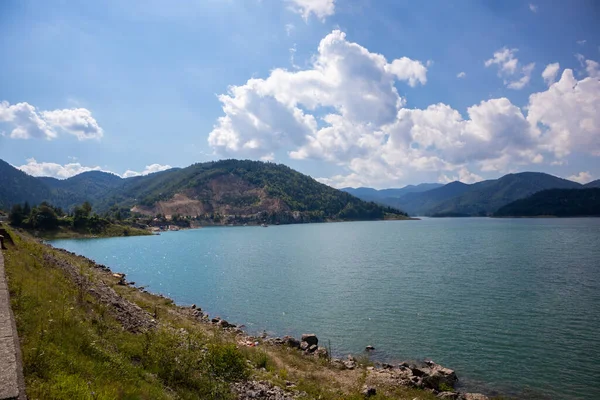 Beautiful Zaovine Lake Tara National Park Serbia Europe Landscape Cloudy — Stock Photo, Image