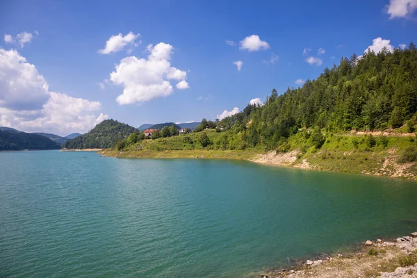 Zaovine Lake Tara National Park Serbia Europe Beautiful Landscape Cloudy — Stock Photo, Image