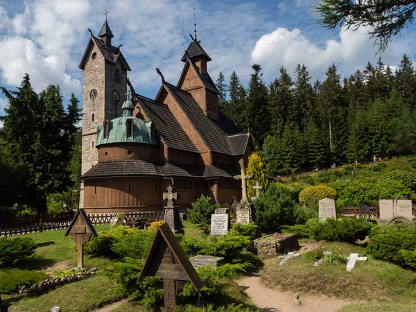 Karpacz Polen 2020 Alter Hölzerner Tempel Vang Wang Mittelalterliche Norwegische lizenzfreie Stockfotos