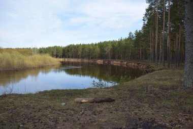 Orman Nehri'nin suyunda gökyüzünün yansıması görünümü.