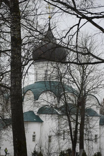 Vista Iglesia Antiguo Territorio Del Monasterio Ortodoxo —  Fotos de Stock