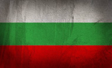 Koyu doku arka planında Bulgary bayrağı