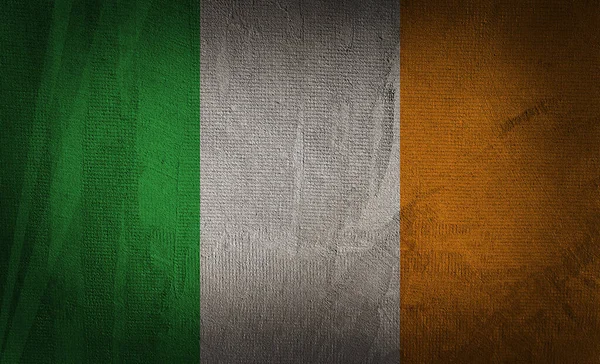 Drapeau Irlande Sur Fond Texture Sombre — Photo