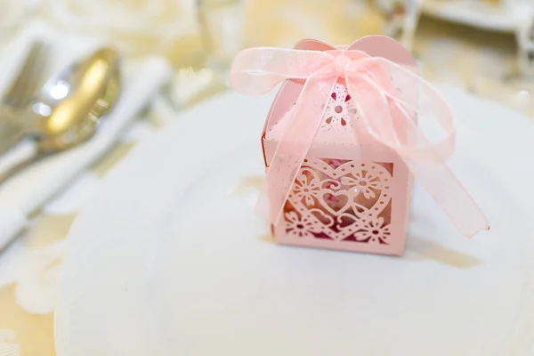 Krásné Zdobené Růžové Dárkové Krabice — Stock fotografie