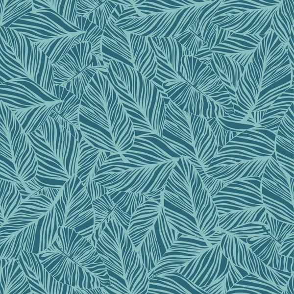 Patrón Tropical Hojas Palma Sin Costuras Vector Fondo Floral Planta — Vector de stock