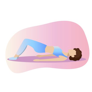 Kadın fitness kavramı Illustration. Beyaz arka plan üzerinde izole fitness ve yoga kız simgeler. Düz tasarım.