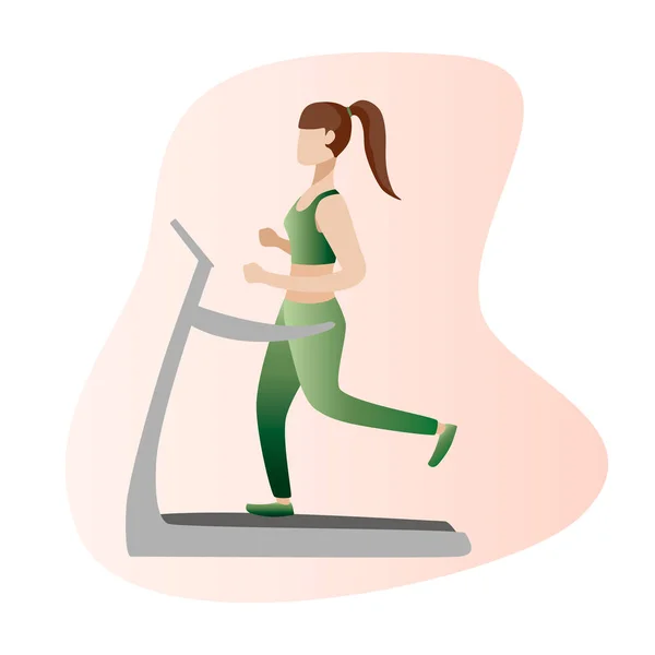 Concepto de fitness ilustración de la mujer. Chica de fitness iconos aislados sobre fondo blanco. Diseño plano . — Archivo Imágenes Vectoriales