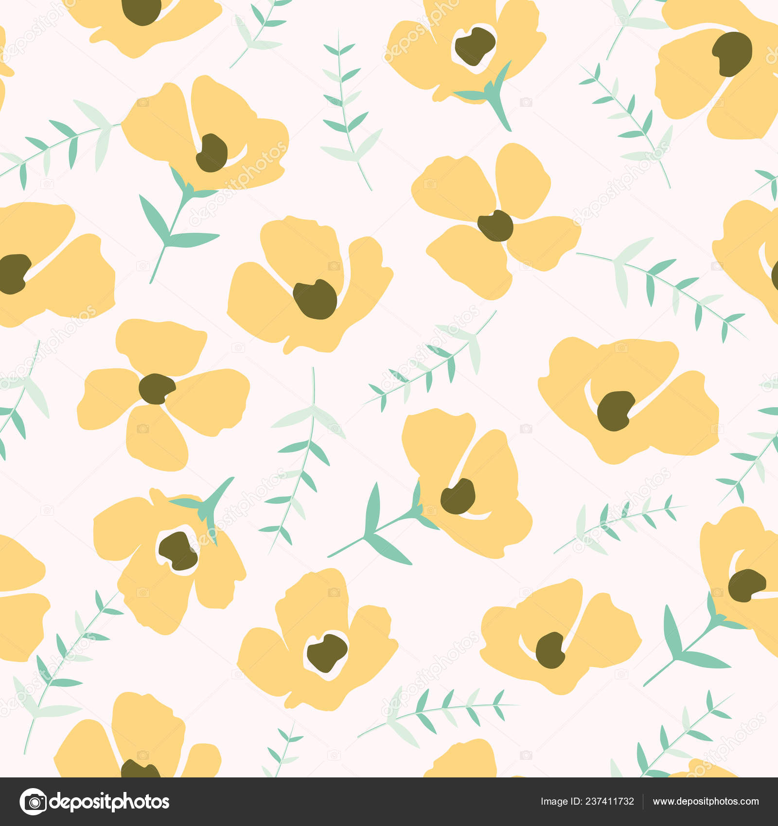 小さな花の花のパターン シームレス テクスチャ ストックベクター C Yellowsdesign
