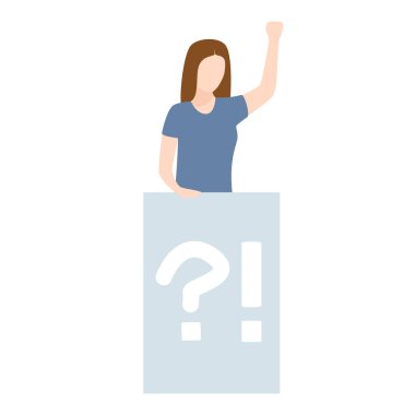 İtiraz eden ve el ele tutuşan bir kadın