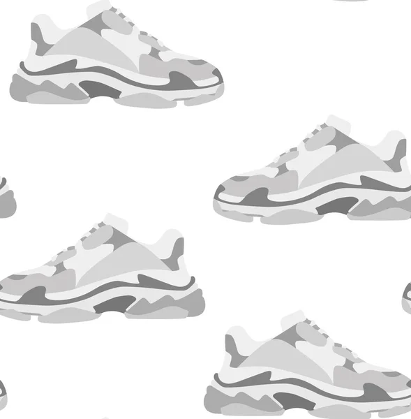 Sneaker Chaussure Modèle Sans Couture Consept Design Plat Illustration Vectorielle — Image vectorielle