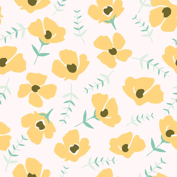 Padrão floral na pequena flor.Textura vetorial sem costura — Vetor de Stock