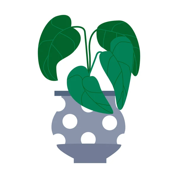 Planta Tropical Exótica Maceta Ilustración Vectorial Plana — Vector de stock