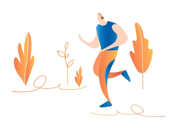 Des Hommes Qui Courent Des Dessins Animés Courir Dans Nature — Image vectorielle