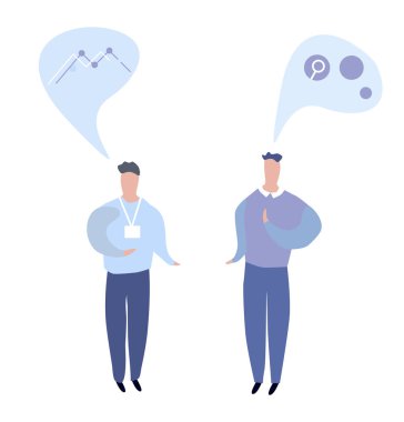 Konuşma iki iş adam. düz vektör çizim