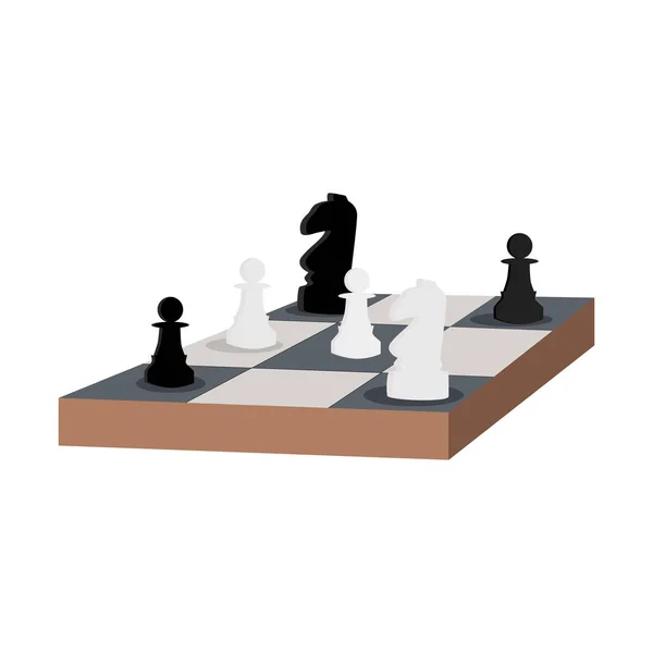 Šachový Stolek Rytíř Pěšec Plochý Vektorové Ilustrace — Stockový vektor