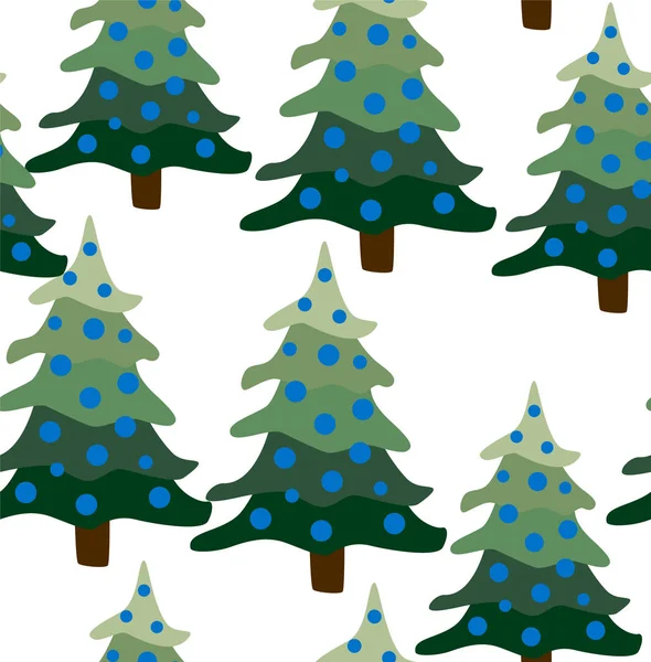 Navidad Invierno Bosque Paisaje Patrón Fondo Sin Costuras Resumen Ilustración — Vector de stock